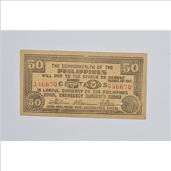 Vintage Philippines Paper Money Currency - Collectible Note