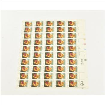 VINTAGE - UNUSED Entire SHEET Real USPS Postage Stamps!