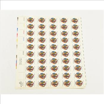 VINTAGE - UNUSED Entire SHEET Real USPS Postage Stamps!