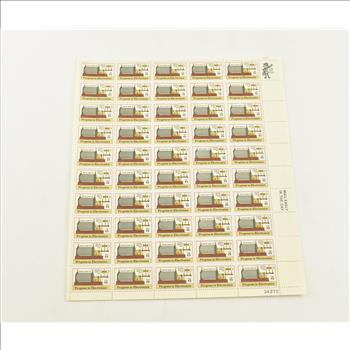 VINTAGE - UNUSED Entire SHEET Real USPS Postage Stamps!