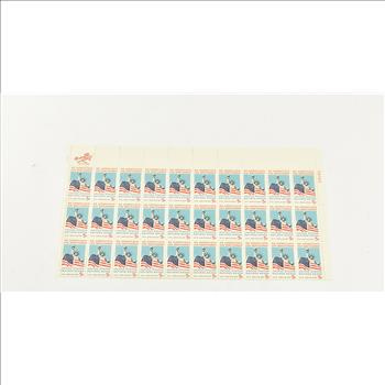 VINTAGE - UNUSED Entire SHEET Real USPS Postage Stamps!