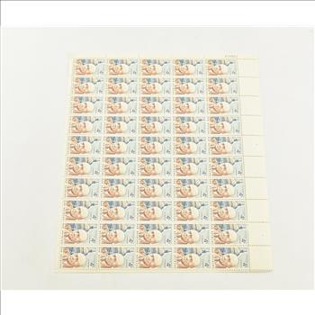 VINTAGE - UNUSED Entire SHEET Real USPS Postage Stamps!