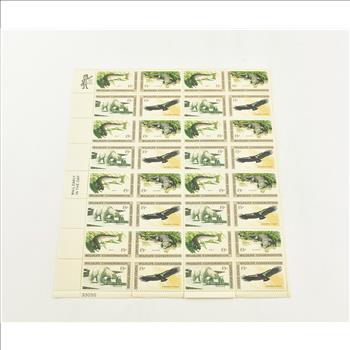 VINTAGE - UNUSED Entire SHEET Real USPS Postage Stamps!