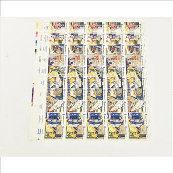 VINTAGE - UNUSED Entire SHEET Real USPS Postage Stamps!