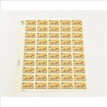 VINTAGE - UNUSED Entire SHEET Real USPS Postage Stamps!