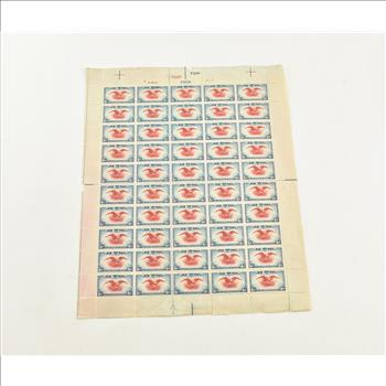 VINTAGE - UNUSED Entire SHEET Real USPS Postage Stamps!