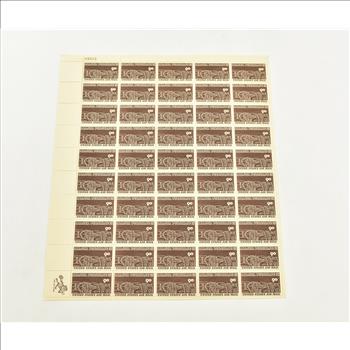 VINTAGE - UNUSED Entire SHEET Real USPS Postage Stamps!