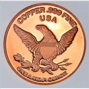 Woolly Mammoth - Ice Age Series - 1 Oz .999 Fine Copper Round