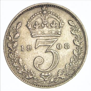 World Silver - 1908 Great Britain 3 Pence