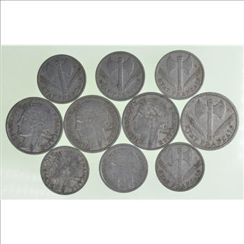 WWII World War 2 Era Lot of French Aluminum Coins Collection Lot