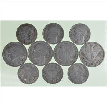 WWII World War 2 Era Lot of French Aluminum Coins Collection Lot