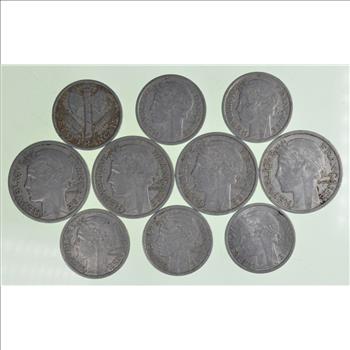 WWII World War 2 Era Lot of French Aluminum Coins Collection Lot