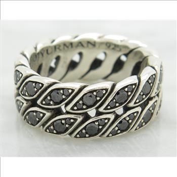 Designer David Yurman 1.20CTW Black Diamond Ring