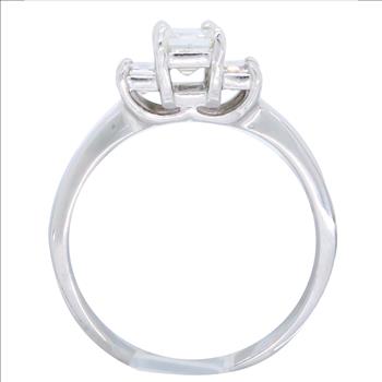 Three Stone Emerald Cut Diamond Ring