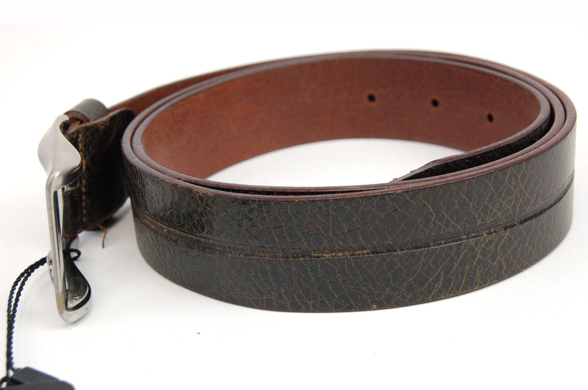NEW Men's Designer Vera Pelle Leather Belt Size 4448 XL 135.00