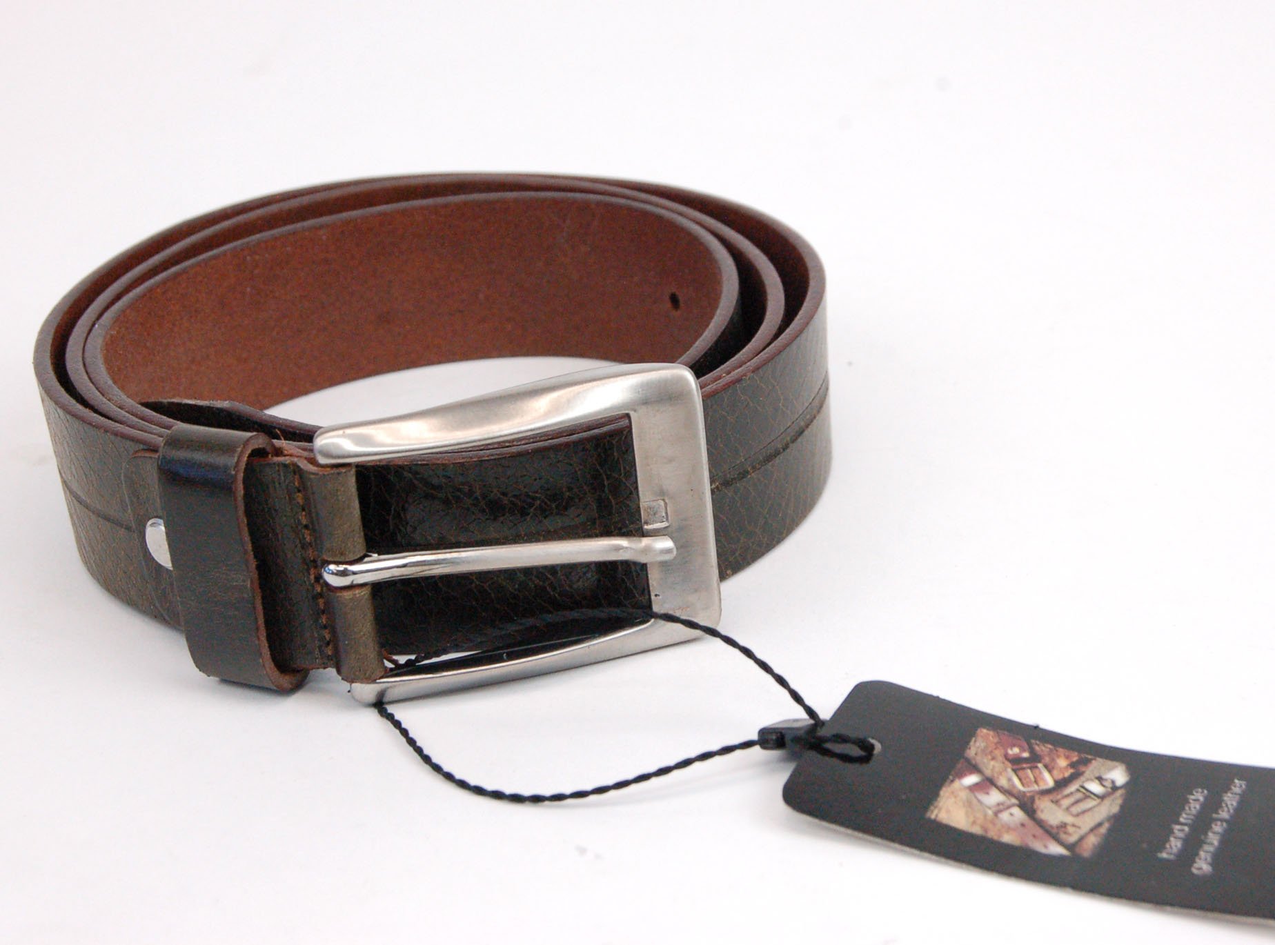 NEW Men's Designer Vera Pelle Leather Belt Size 4448 XL 135.00