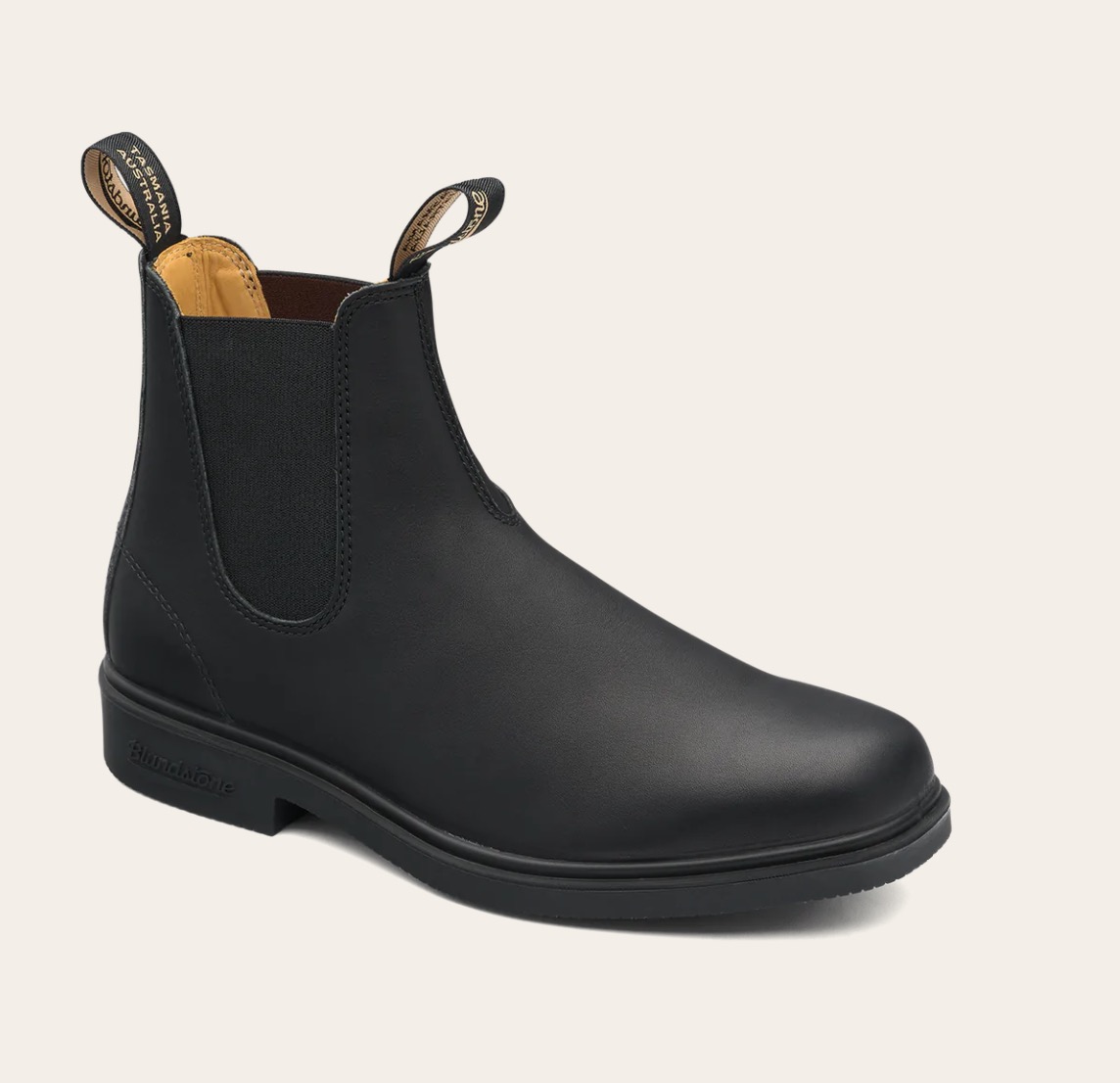 Men's Dress Chelsea Boots - Square Toe Slip-On with Elastic Panel - Low Heel and Pull Tab