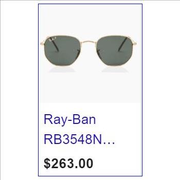 Ray Ban Unisex Sunglasses Model 3548 - Retail $263.00