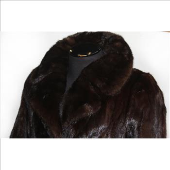 Dark Mohogany  Full Length Mink Coat with Mink Belt- Size S