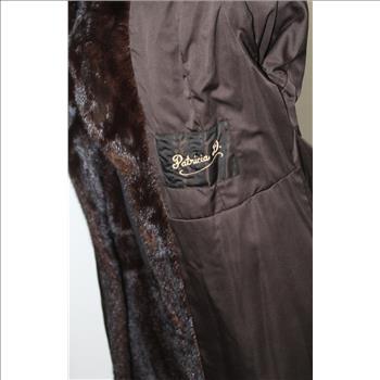 Dark Mohogany  Full Length Mink Coat with Mink Belt- Size S