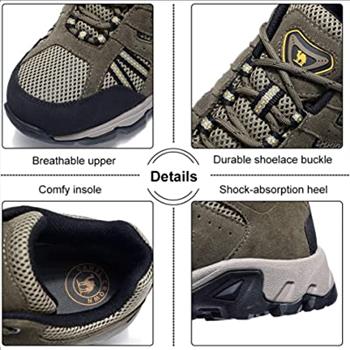 Camel Crown Men's Leather HIking Shoes - Khaki - Men's Size 9.5 US