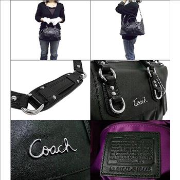 Coach Ashley Black Leather Satchel - F15445