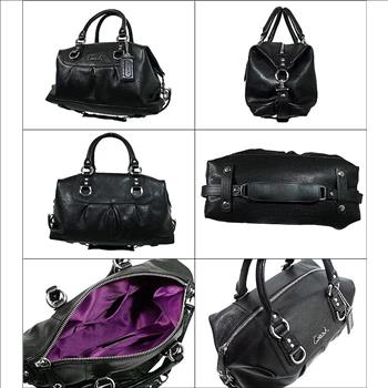 Coach Ashley Black Leather Satchel - F15445