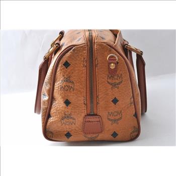 MCM Cognac Visetos  Speedy Leather HandBag