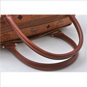 MCM Cognac Visetos  Speedy Leather HandBag