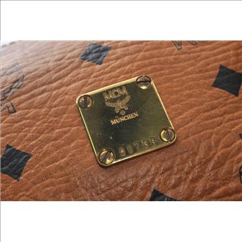 MCM Cognac Visetos  Speedy Leather HandBag