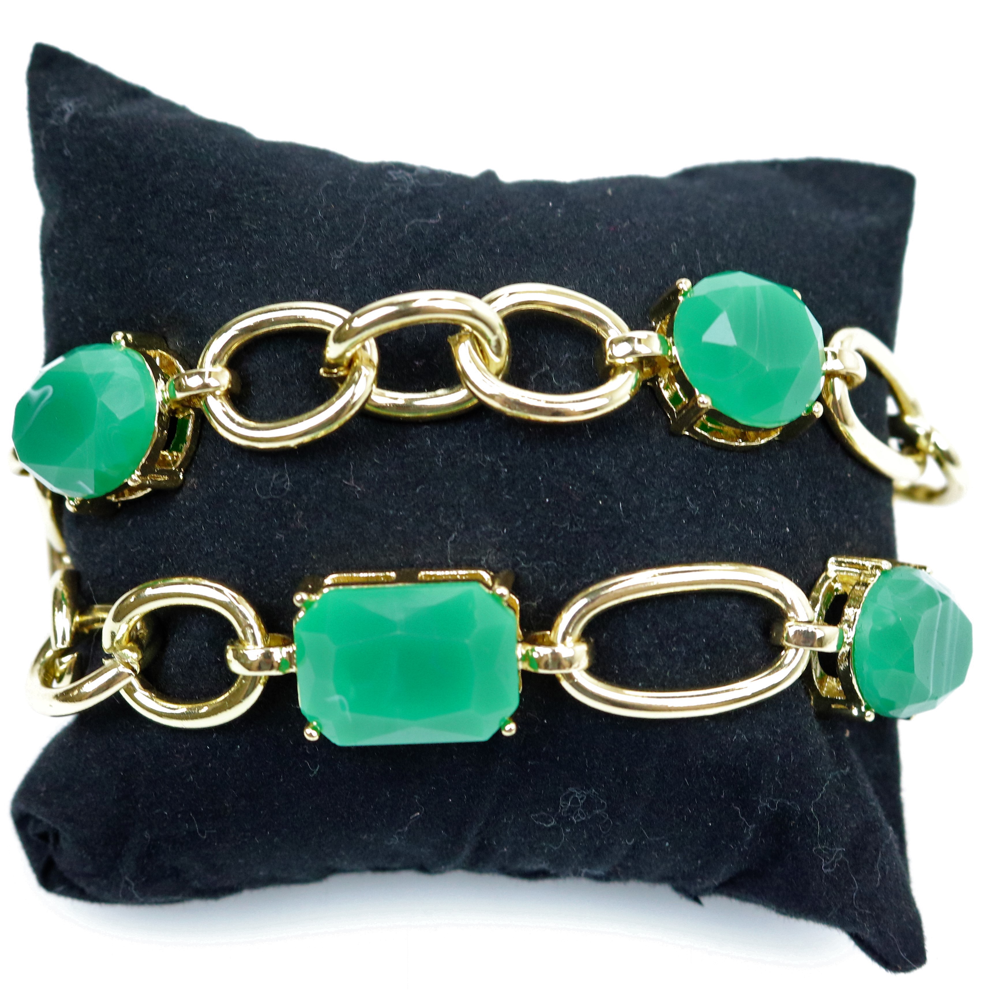 Gold Green Chain Link Bracelet Property Room
