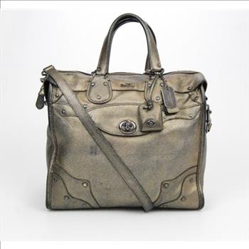 Coach Rhyder 33 Metallic Brass Satchel | Property Room