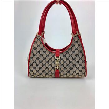 Gucci Monogram Red Trim Jackie Bag
