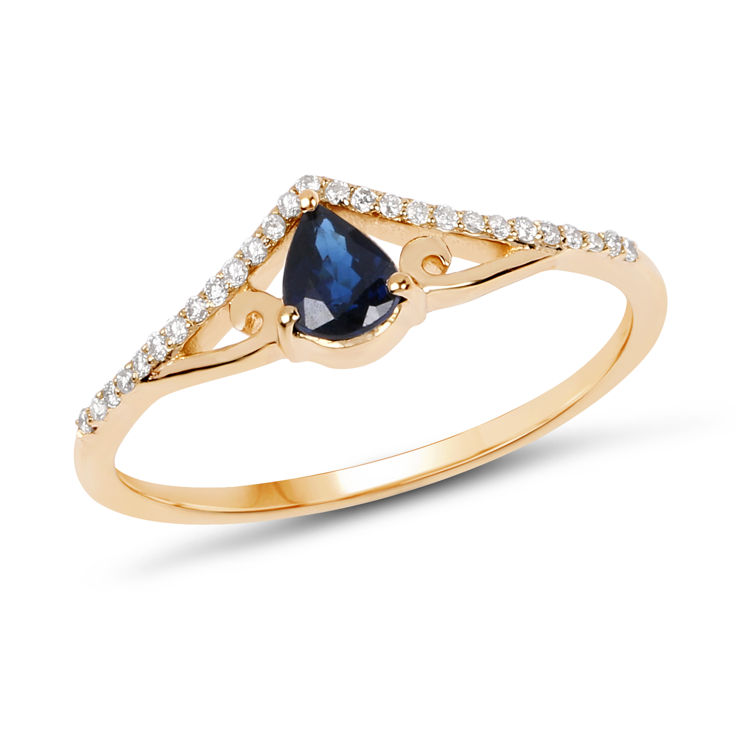 14k Yellow Gold 0 38 Carat Blue Shire And White Diamond Ring Size 14k Yellow Gold 0 38 Carat Blue Shire And White Diamond Ring Size 7