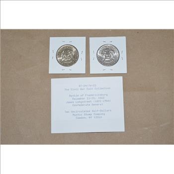 Civil War Coin Collection Colorized Half Dollars