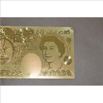 Gold Foil World 50 Pound Note