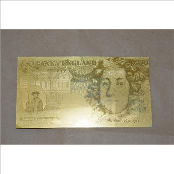 Gold Foil World 50 Pound Note