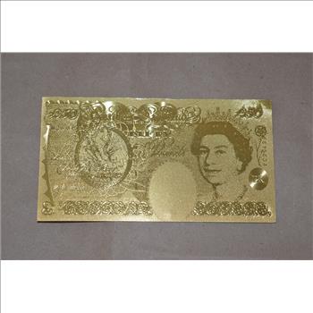 Gold Foil World 50 Pound Note