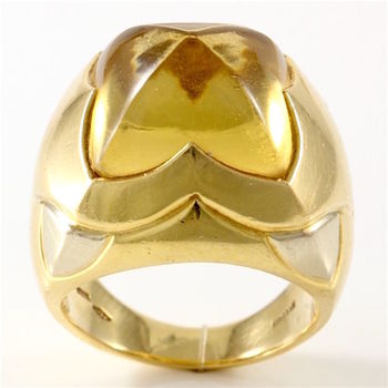 bvlgari 18k piramide sz citrine bv14 authentic solid ring estate