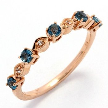 Online Fine Jewelry Auctions Propertyroom Com Solid 10k Rose Gold 0 40ctw Genuine London Blue White Topaz Ring