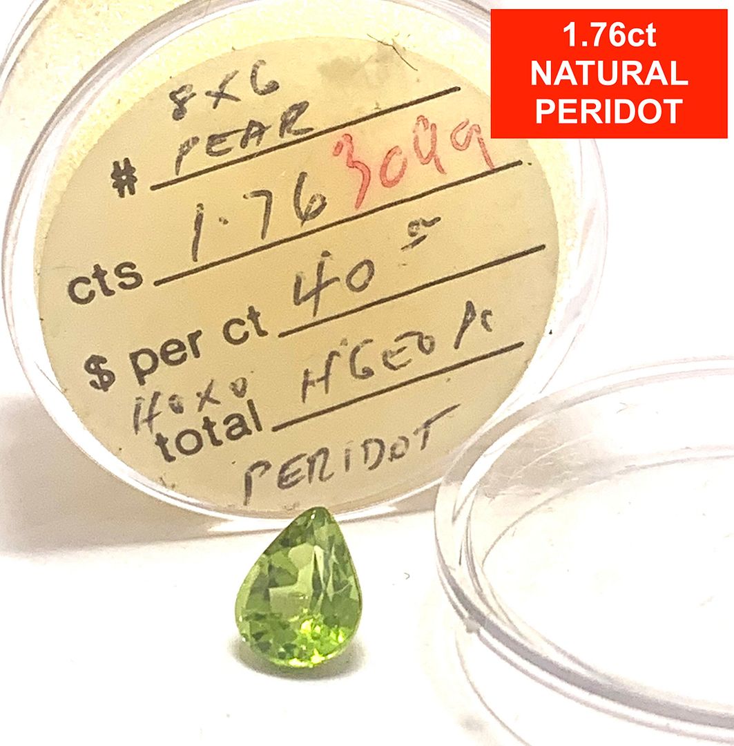 $295 Retail 1.76ctw Natural  Brazilian Peridot Loose Gemstone 8X6mm