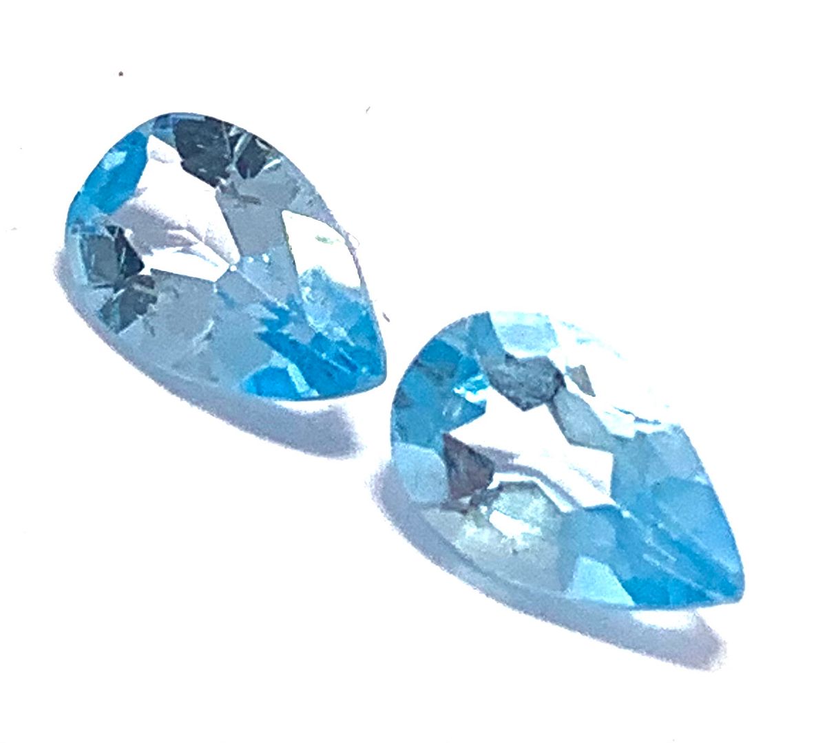 Lot of 2 Genuine 1.95ctw Pear Shape Cut Swiss Blue Topaz Loose Gemstone 7X4 MM