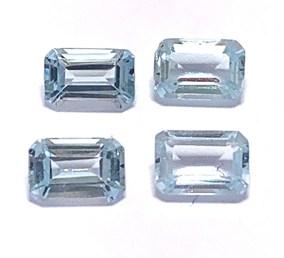 Lot of 4 Matching Genuine 2.50ctw Emerald Cut Swiss Blue Topaz Loose Gemstone 6X3 MM