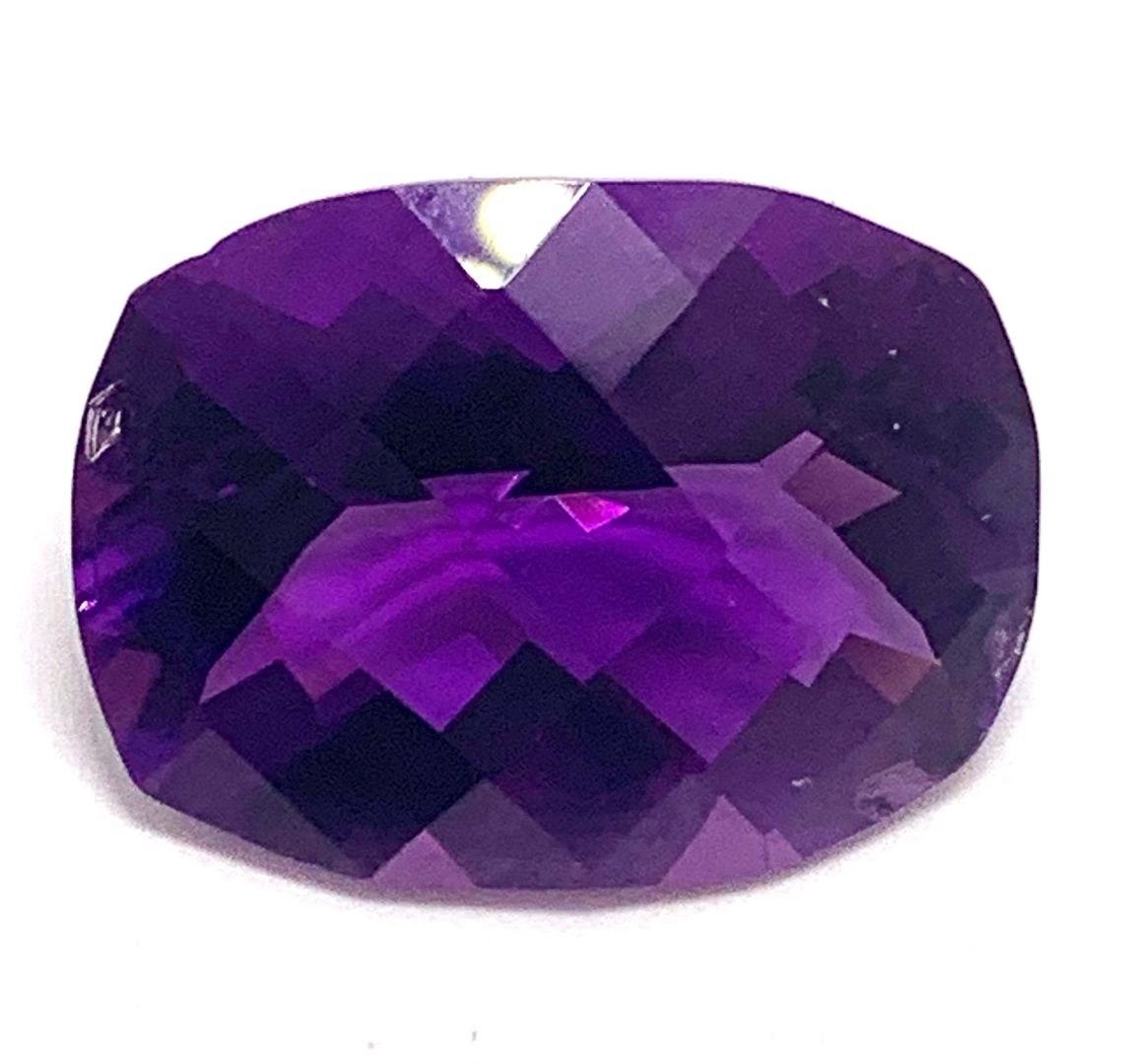 10.11ctw Large Natural Purple Amethyst Cushion Cut Loose Gemstone 18X13 MM