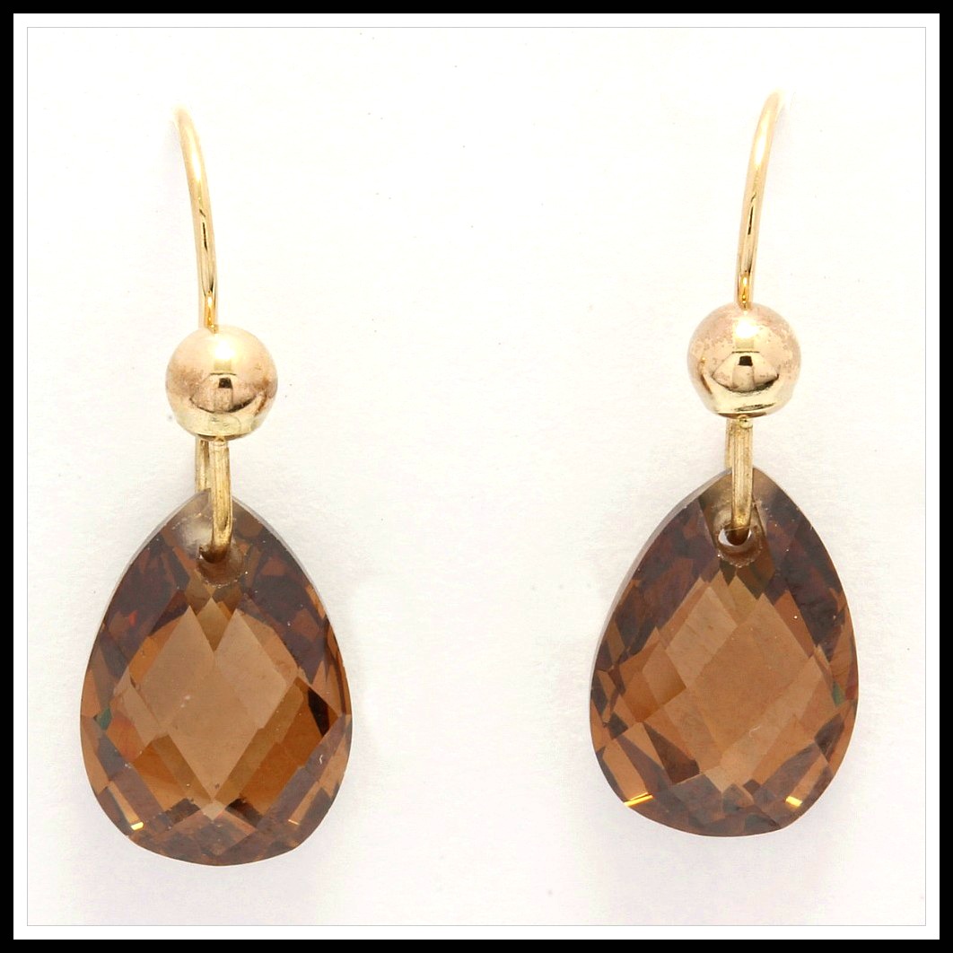 10k Yellow Gold 4 50ctw Smoky Topaz Earrings Property Room 10k Yellow Gold 4 50ctw Smoky Topaz Earrings