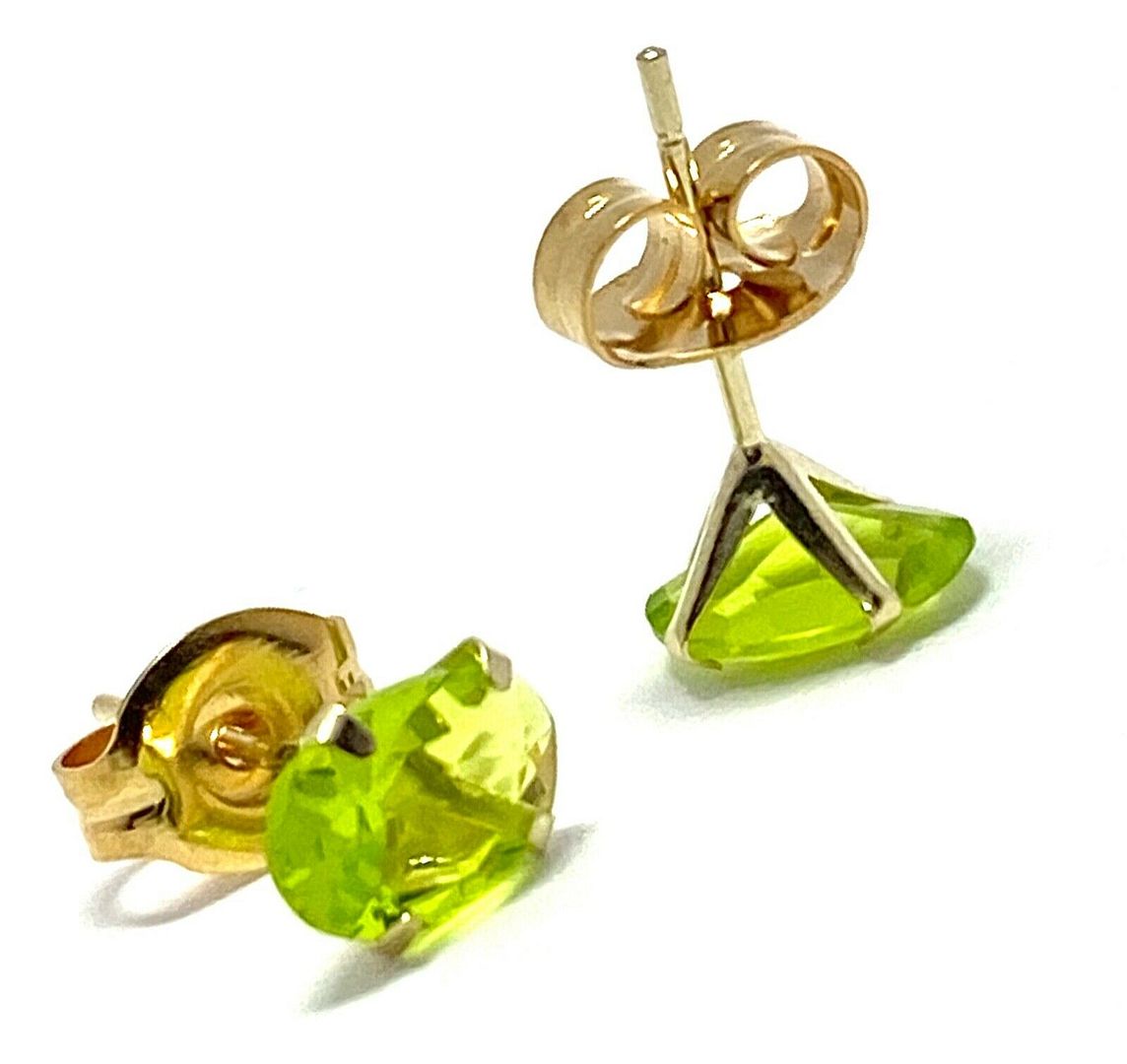 9ct Yellow Gold 4.00ct Oval Peridot Stud Earrings
