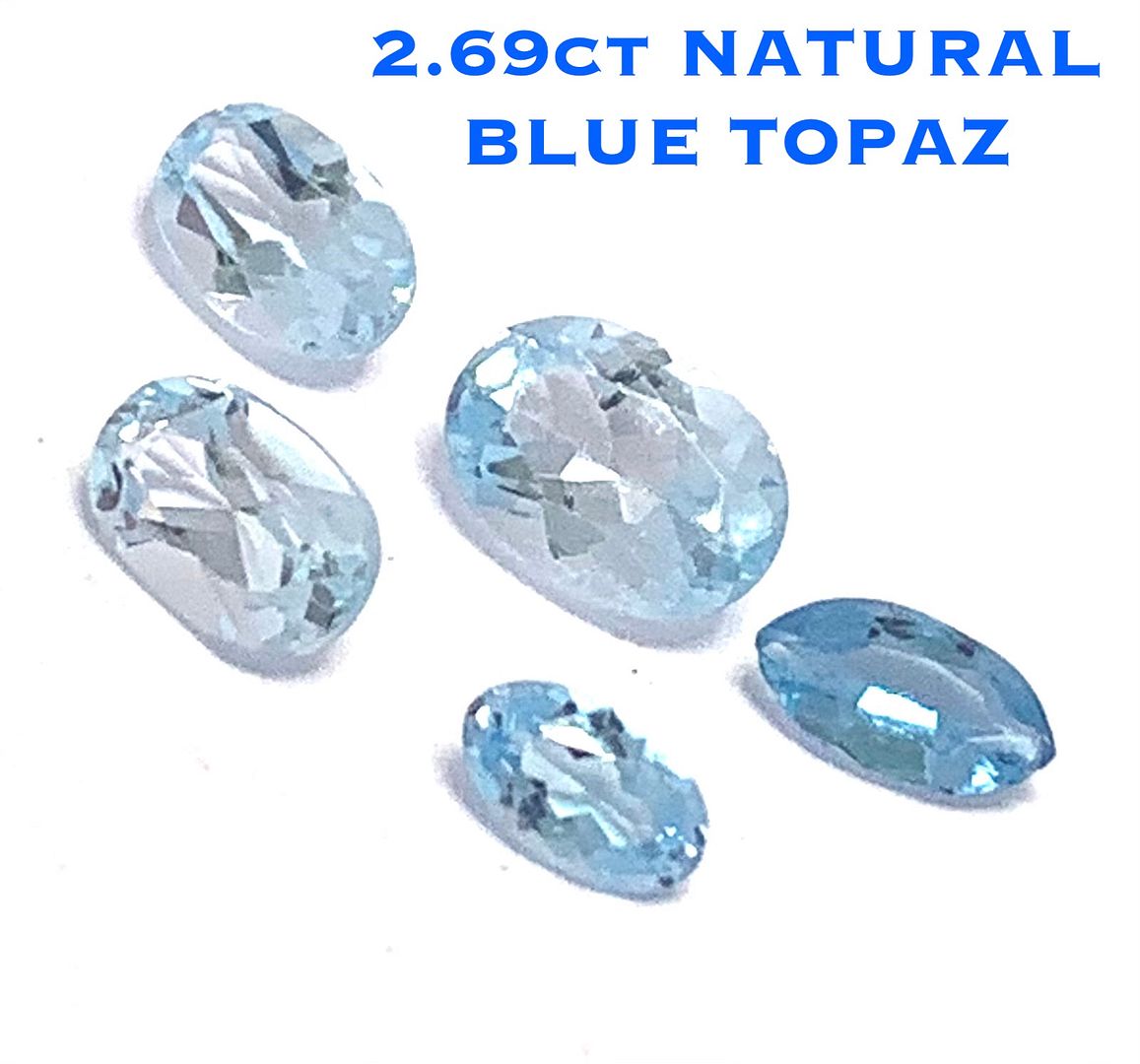2.69 ctw Lot of  Natural Brazilian Untreated Blue Topaz Gemstones