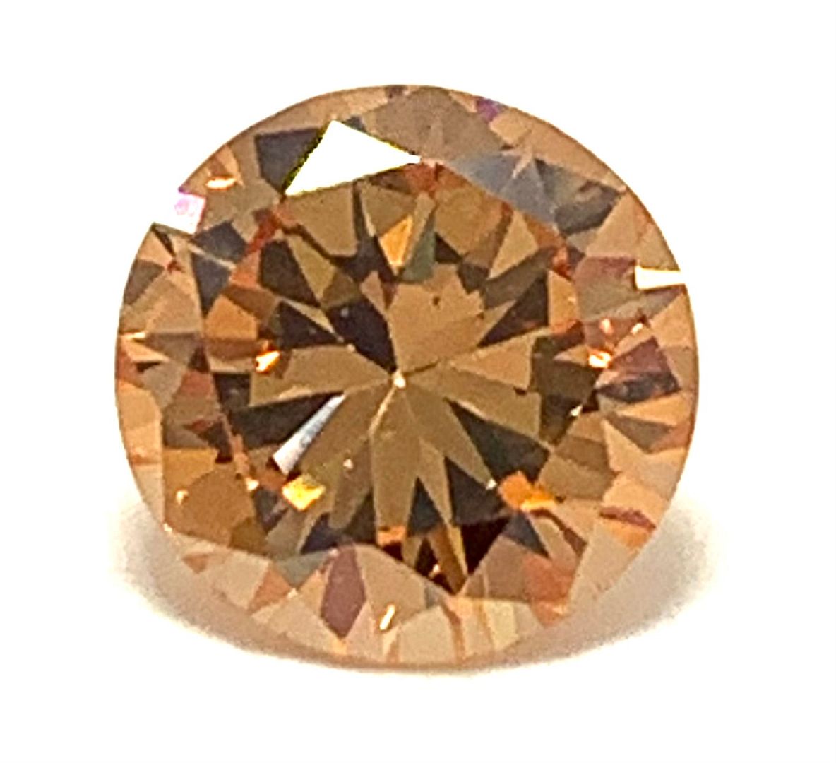 3.35ctw Natural Brazilian Round Cut Champagne Citrine Gemstone 8mm