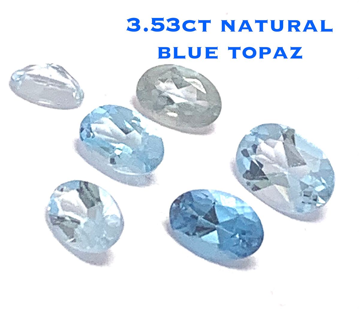 3.53ctw Lot of  Natural Brazilian Untreated Blue Topaz Gemstones
