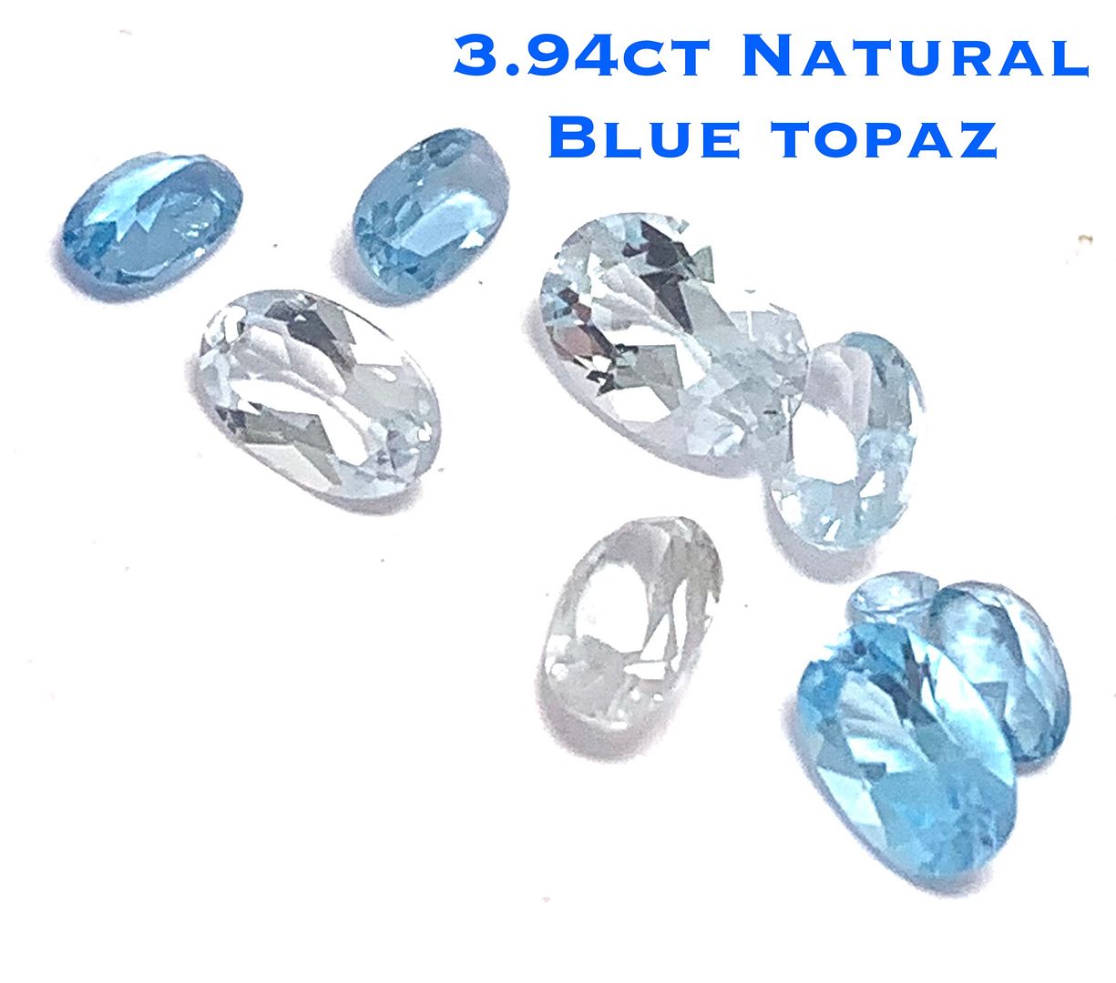 3.94ctw Lot of  Natural Brazilian Untreated Blue Topaz Gemstones